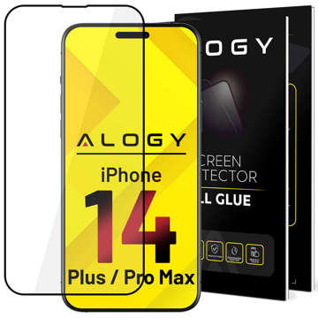 Szkło hartowane 9H Alogy Full Glue do etui case friendly do Apple iPhone 14 Plus / 14 Pro Max