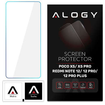 Szkło hartowane 9H Alogy Screen Protector PRO+ na ekran do Xiaomi Poco X5/ Pro/ Redmi Note 12/ Pro/ Pro+ Plus 5G