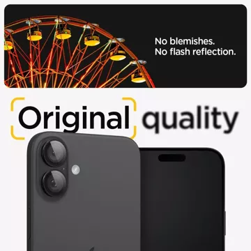 Szkło hartowane osłona aparatu Spigen Optik.Tr "EZ FIT" Camera Protector 2-PACK do Apple iPhone iPhone 16 / 16 Plus Black