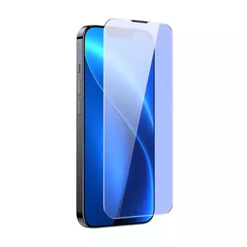 Szkło hartowane z powłoką przeciwpyłową i filtrem światła niebieskiego 0.3mm Baseus Crystal do iPhone 14/13/13 Pro (2szt)