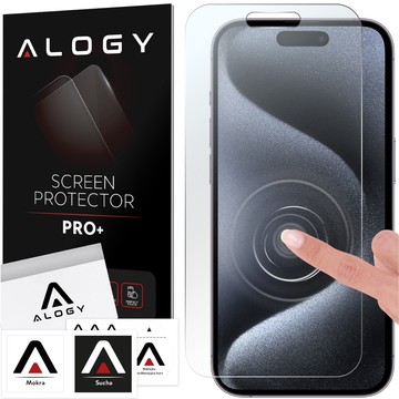 Szkło hybrydowe do Apple iPhone 15 Pro Max na ekran Alogy Flexi Glass 9H Case Friendly płaskie na ekran