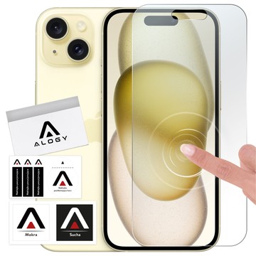 Szkło hybrydowe do Apple iPhone 15 na ekran Alogy Flexi Glass 9H Case Friendly płaskie na ekran