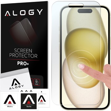 Szkło hybrydowe do Apple iPhone 15 na ekran Alogy Flexi Glass 9H Case Friendly płaskie na ekran