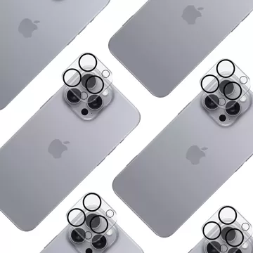 Szkło hybrydowe na aparat do Apple iPhone 16 Pro / 16 Pro Max osłona na obiektyw 3mk Lens Pro Full Cover pancerna ochrona aparatu