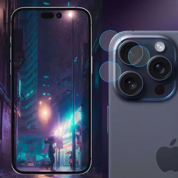 Szkło hybrydowe na aparat do Apple iPhone 16 Pro osłona na obiektyw 3mk Lens Protection zestaw 4 sztuk