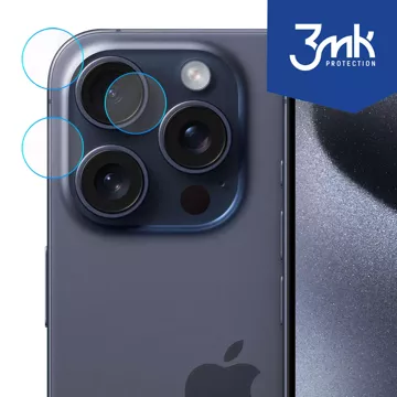 Szkło hybrydowe na aparat do Apple iPhone 16 Pro osłona na obiektyw 3mk Lens Protection zestaw 4 sztuk