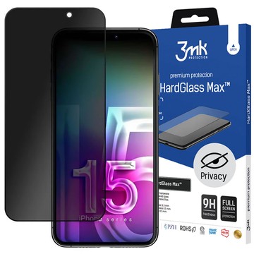 Szkło prywatyzujące do iPhone 15 Pro Max - 3mk HardGlass Max Privacy™ Antyszpiegowskie hartowane