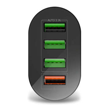 Szybka ładowarka sieciowa Alogy 4x USB Quick Charge 3.0 2.4A Czarna