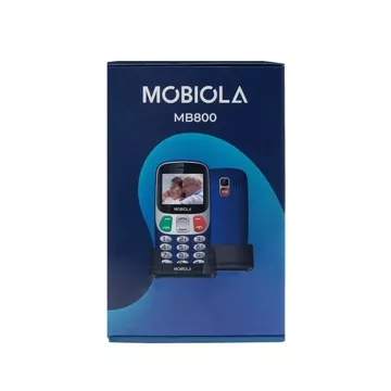 Telefon GSM Mobiola MB800 Niebieski 2G z ładowarką biurkową dla seniora