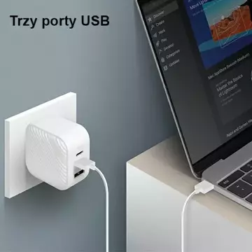 UNIQ Ładowarka sieciowa Verge Pro 66W Gan USB-C biały/cloud white