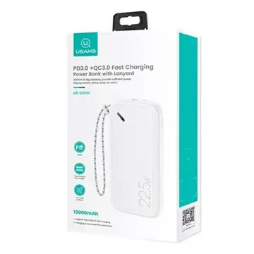 USAMS Powerbank PB56 10000mAh 22.5W 2xQC3.0+PD Fast Charge biały/white 10KCD15102 (US-CD151)