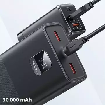 USAMS Powerbank PB68 30000mAh 65W QC3.0+PD Fast Charge + kabel USB-C/USB-C 100W czarny/black ATXLOGTC01 (US-CD185)