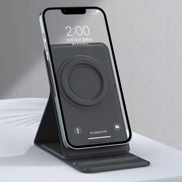 Uchwyt magnetyczny Nillkin stojak skórzany do MagSafe do Apple iPhone 12 13 Black