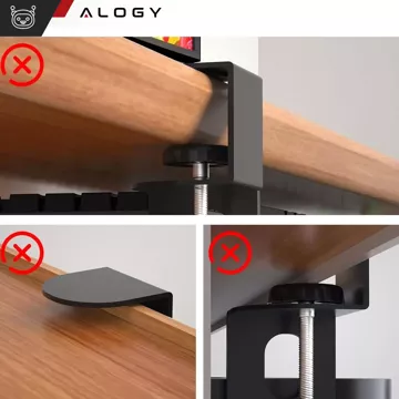 Uchwyt na mysz i klawiaturę pod biurko Alogy Desk Mount stojak podstawka Czarny