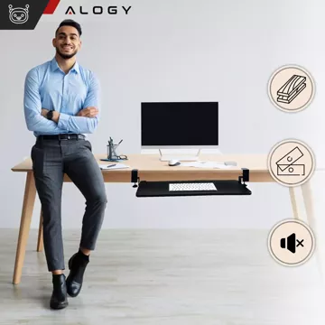 Uchwyt na mysz i klawiaturę pod biurko Alogy Desk Mount stojak podstawka Czarny