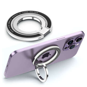 Uchwyt na telefon do MagSafe Alogy Magnetic Ring Stand pierścień do iPhone 12/ 13 Srebrny