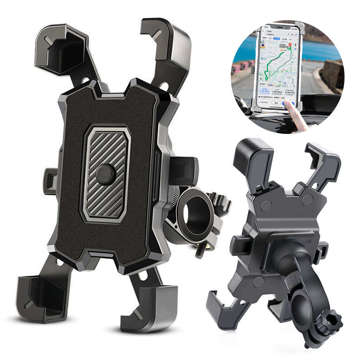 Uchwyt rowerowy Alogy One Touch Bike Holder do telefonu 4.5-7" na kierownicę na rower motocykl hulajnogę Czarny + Lampka rowerowa