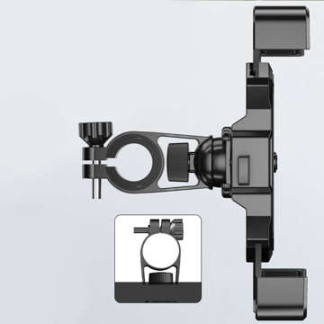 Uchwyt rowerowy Alogy One Touch Bike Holder do telefonu 4.5-7" na kierownicę na rower motocykl hulajnogę Czarny + Lampka rowerowa