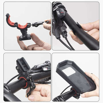 Uchwyt rowerowy wodoodporny RockBros Waterproof na rower hulajnogę motocykl kierownicę regulowany do telefonu 6.9 cali