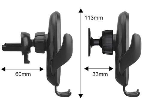 Uchwyt samochodowy Alogy grawitacyjny z ładowarką Qi 15W