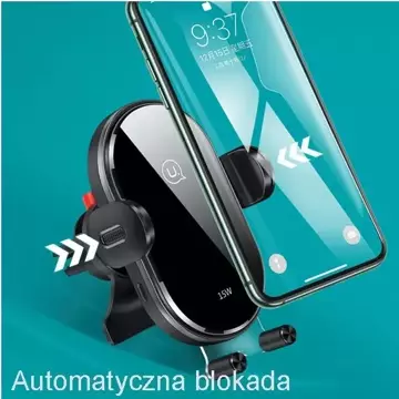 Uchwyt samochodowy do telefonu indukcyjny USAMS US-CD132 15W Automatic do kratki went. CD132ZJ01 czarny/black 