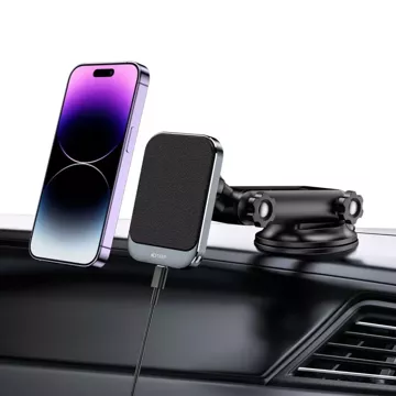 Uchwyt samochodowy indukcyjny magnetyczny  MM15W-V2 Magnetic MagSafe Dashboard Car Mount Wireless Charger 15W Czarny