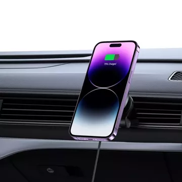 Uchwyt samochodowy indukcyjny magnetyczny MM15W-V5 Magnetic MagSafe Vent Car Mount Wireless Charger 15W do kratki Czarny