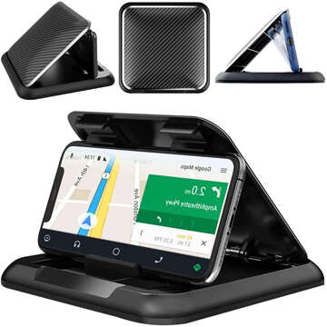 Uchwyt samochodowy na kokpit deskę do auta Alogy Carbon na telefon do 6.8 cali GPS Czarny