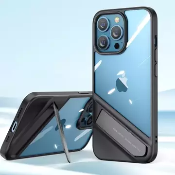 Ugreen Fusion Kickstand Case sztywne etui z żelową ramką i podstawką do iPhone 13 czarny (90152)