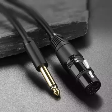 Ugreen kabel audio przewód mikrofonowy do mikrofonu XLR (żeński) - 6,35 mm jack (męski) 3 m (AV131)