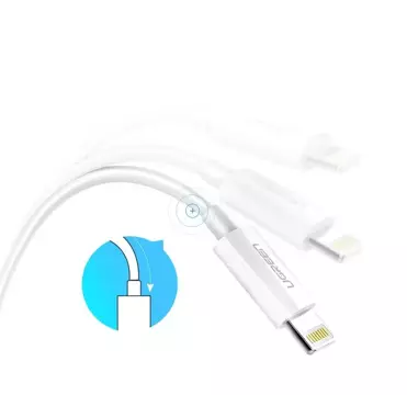 Ugreen kabel przewód USB - Lightning MFI 2m 2,4A biały (20730)