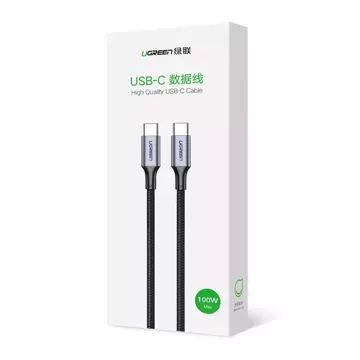 Ugreen kabel przewód USB Typ C - USB Typ C 5 A 100 W Power Delivery Quick Charge 3.0 FCP 480 Mbps 2 m szary (70429 US316)