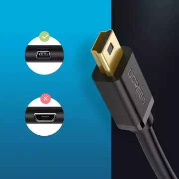 Ugreen kabel przewód USB - mini USB 480 Mbps 1,5 m czarny (US132 10385)