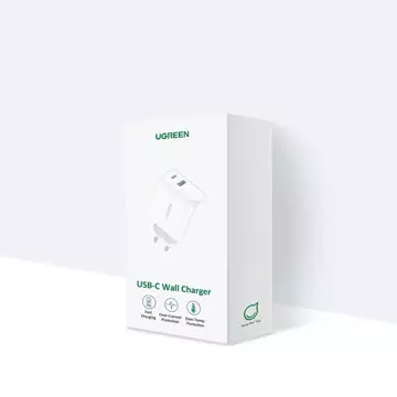 Ugreen szybka ładowarka sieciowa USB Typ C / USB 36 W Quick Charge 4.0 Power Delivery biały (60468 CD170)