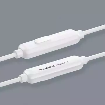 WK Design przewodowe słuchawki douszne ze złączem USB Typ C biały (Y12 white)