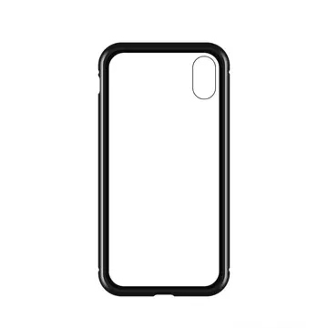 Wozinsky Full Magnetic Case magnetyczne etui 360 pokrowiec na przód i tył z wbudowanym szkłem iPhone 12 Pro Max czarno-przezroczysty