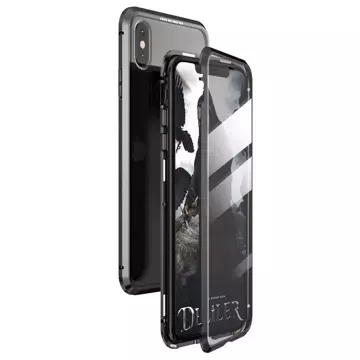 Wozinsky Full Magnetic Case magnetyczne etui 360 pokrowiec na przód i tył z wbudowanym szkłem iPhone 12 Pro Max czarno-przezroczysty