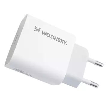 Wozinsky szybka ładowarka sieciowa EU USB Typ C Power Delivery 20W + kabel przewód USB Typ C / Lightning 1m biały