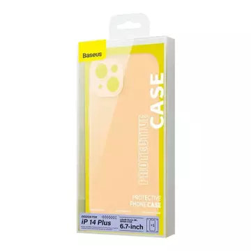 Zestaw Etui Baseus Liquid Silica Gel do iPhone 14 Plus (żółte) + szkło hartowane + zestaw czyszczący