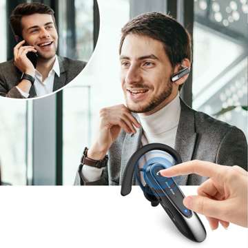 Zestaw słuchawkowy słuchawka New Bee B45 Bluetooth 5.0 bezprzewodowa do rozmów dla kierowcy BT do 15m czarny