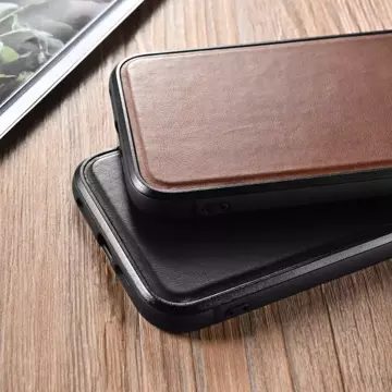 iCarer Leather Oil Wax etui pokryte naturalną skórą do iPhone 13 Pro Max brązowy (ALI1214-BN)